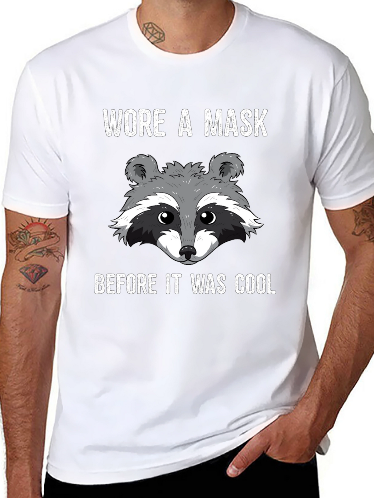 Masked Raccoon Graphic T-Shirt