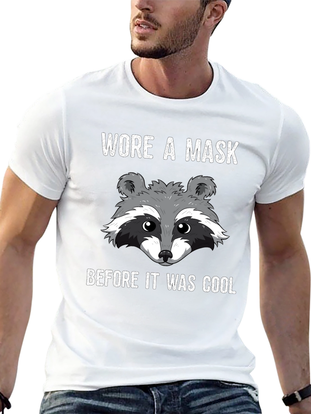 Masked Raccoon Graphic T-Shirt
