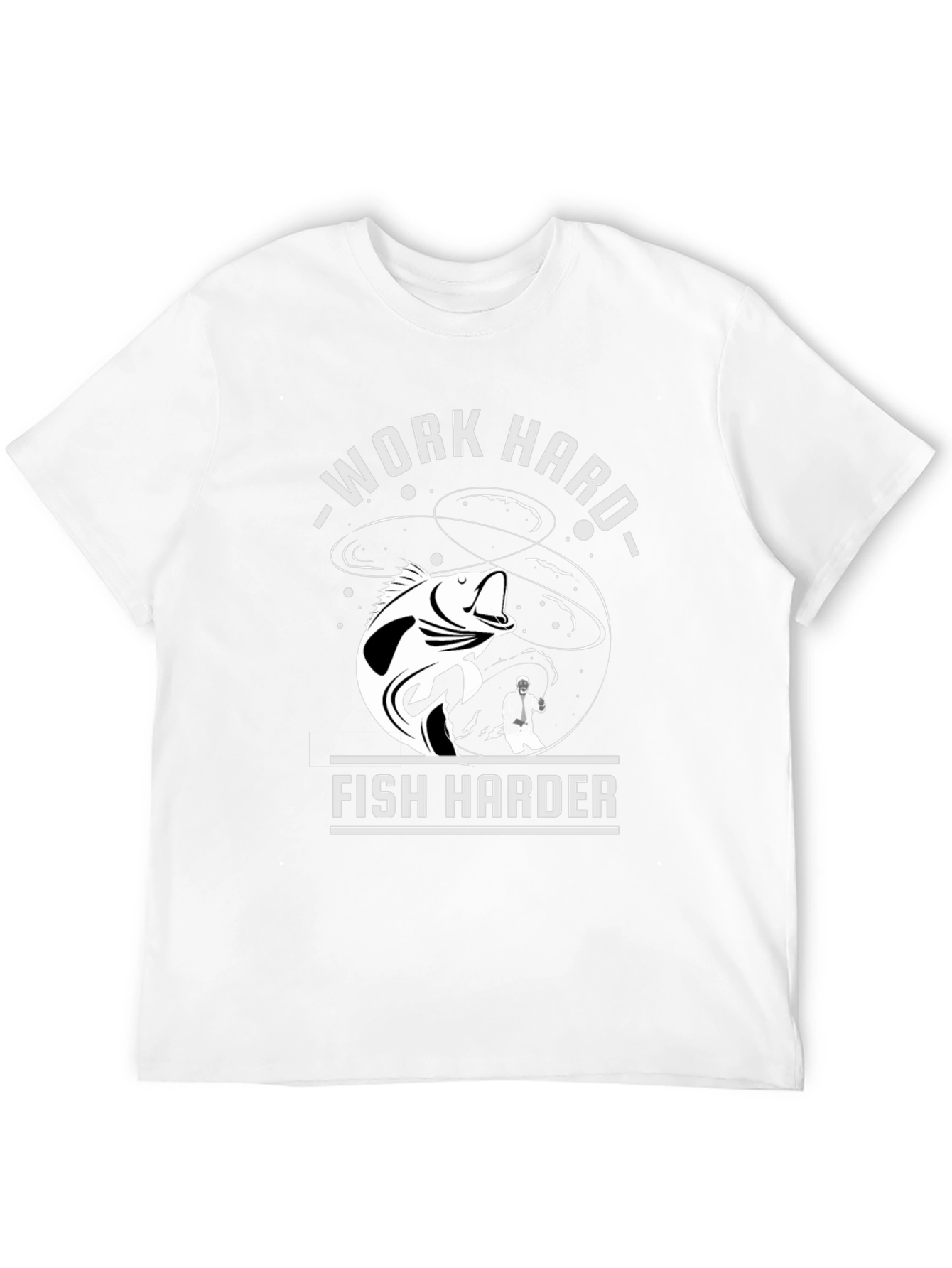 Work Hard Fish Harder Graphic T-Shirt
