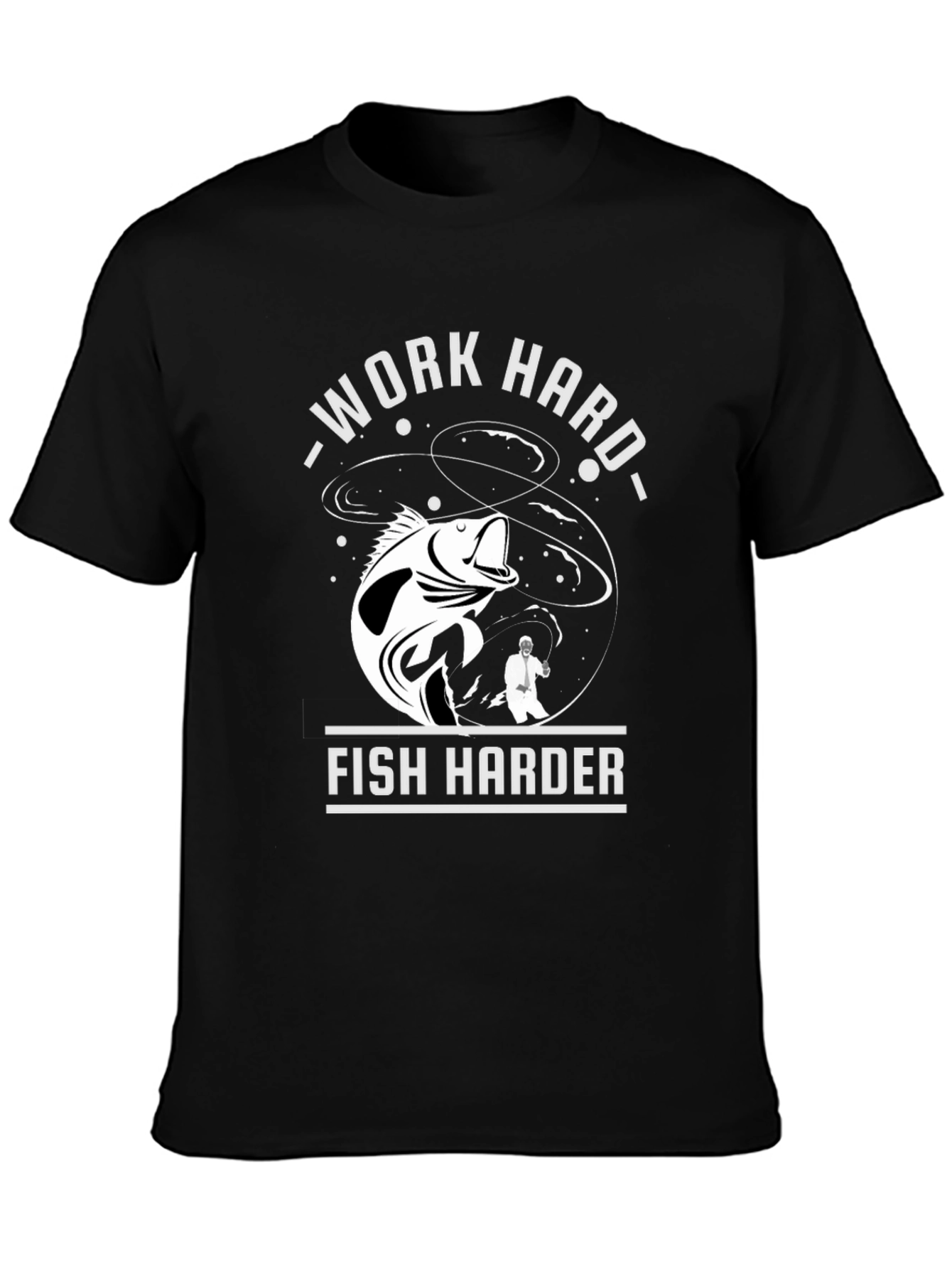 Work Hard Fish Harder Graphic T-Shirt