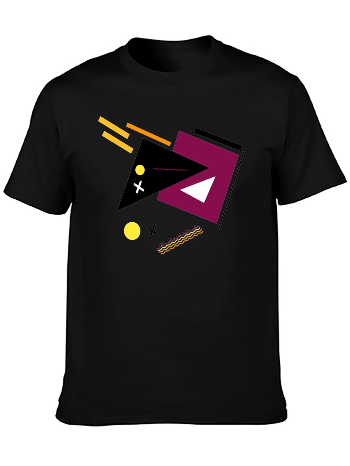 Geometric Design Tee - Modern Black Graphic T-Shirt