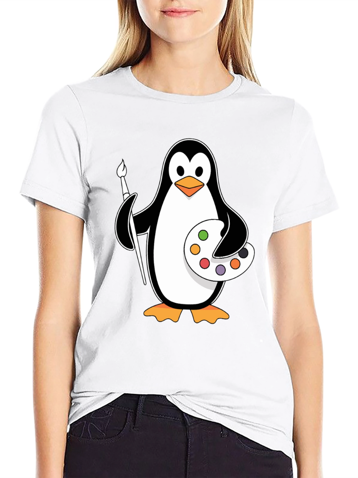 Penguin Artist T-Shirt: Creative & Fun Design