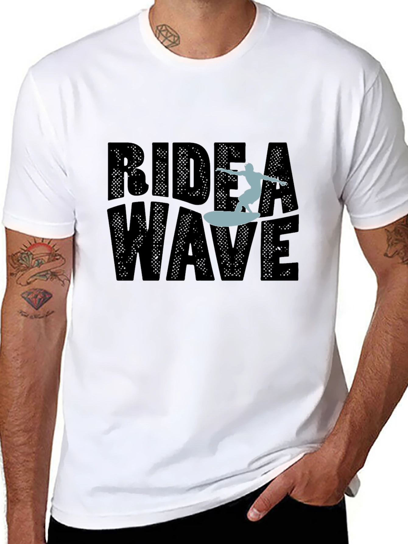 Ride A Wave Graphic Tee - Stylish Surf T-Shirt
