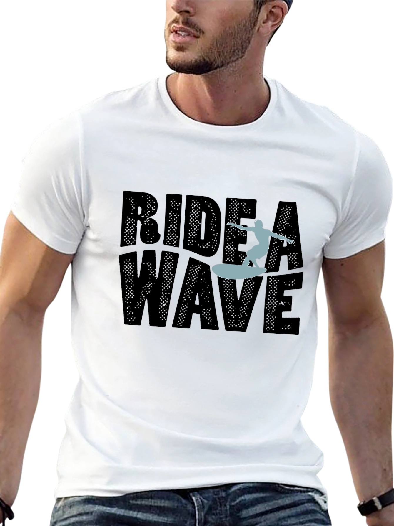 Ride A Wave Graphic Tee - Stylish Surf T-Shirt