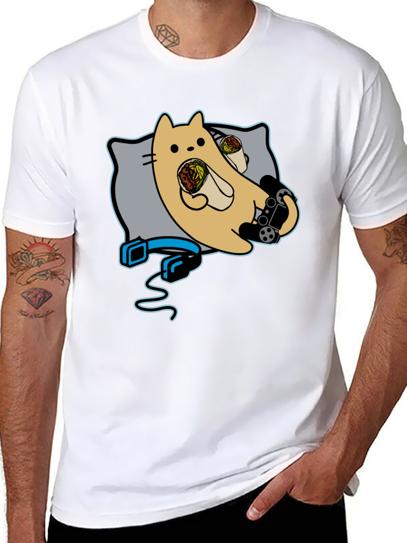 Gaming Cat Burrito T-Shirt