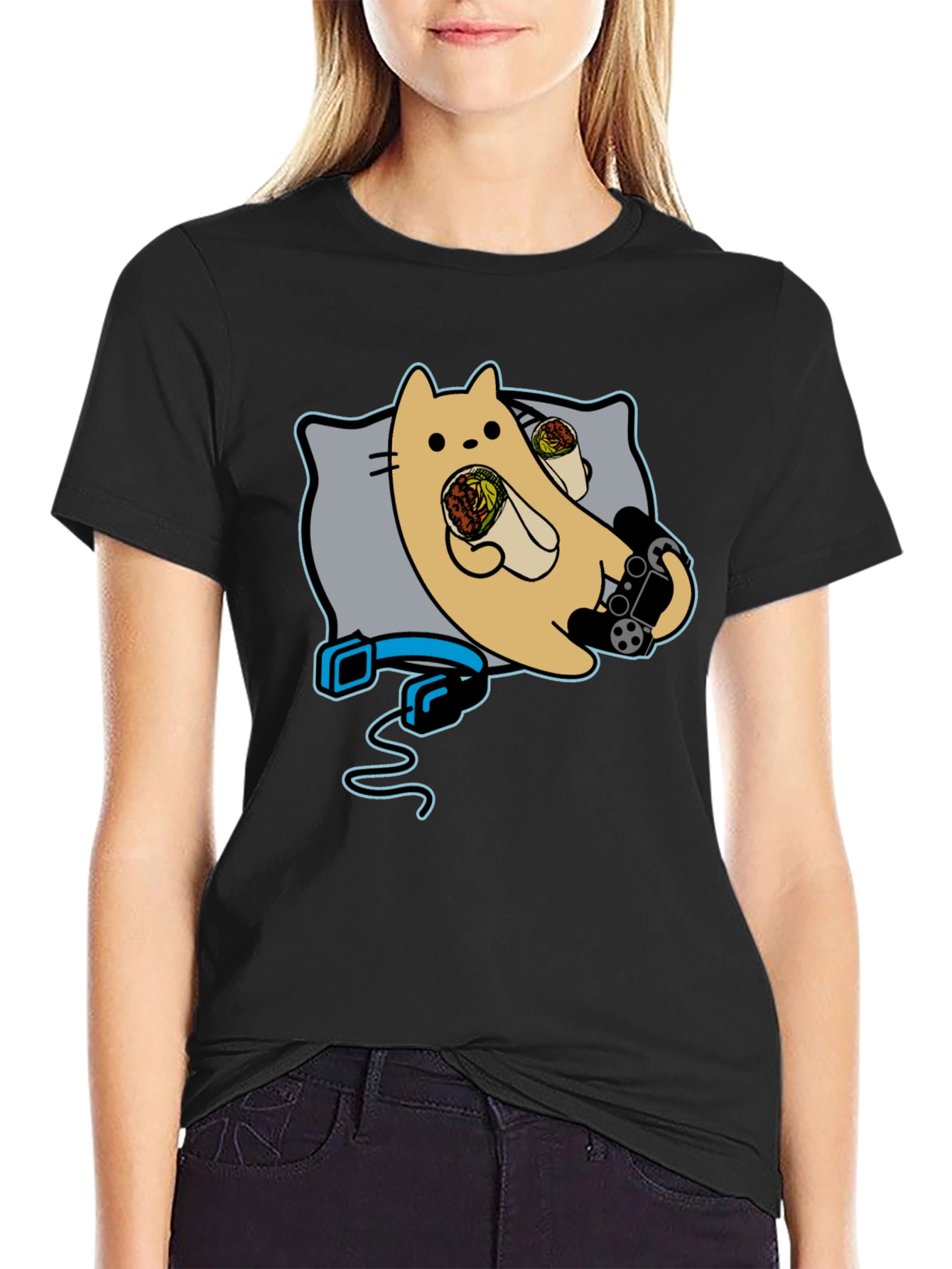 Gaming Cat Burrito T-Shirt