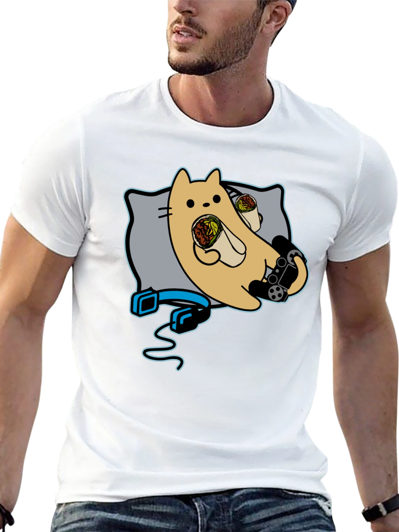 Gaming Cat Burrito T-Shirt