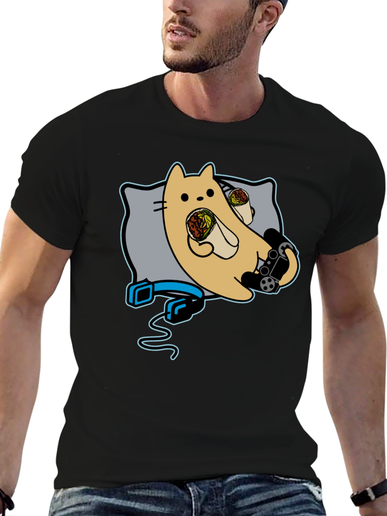 Gaming Cat Burrito T-Shirt