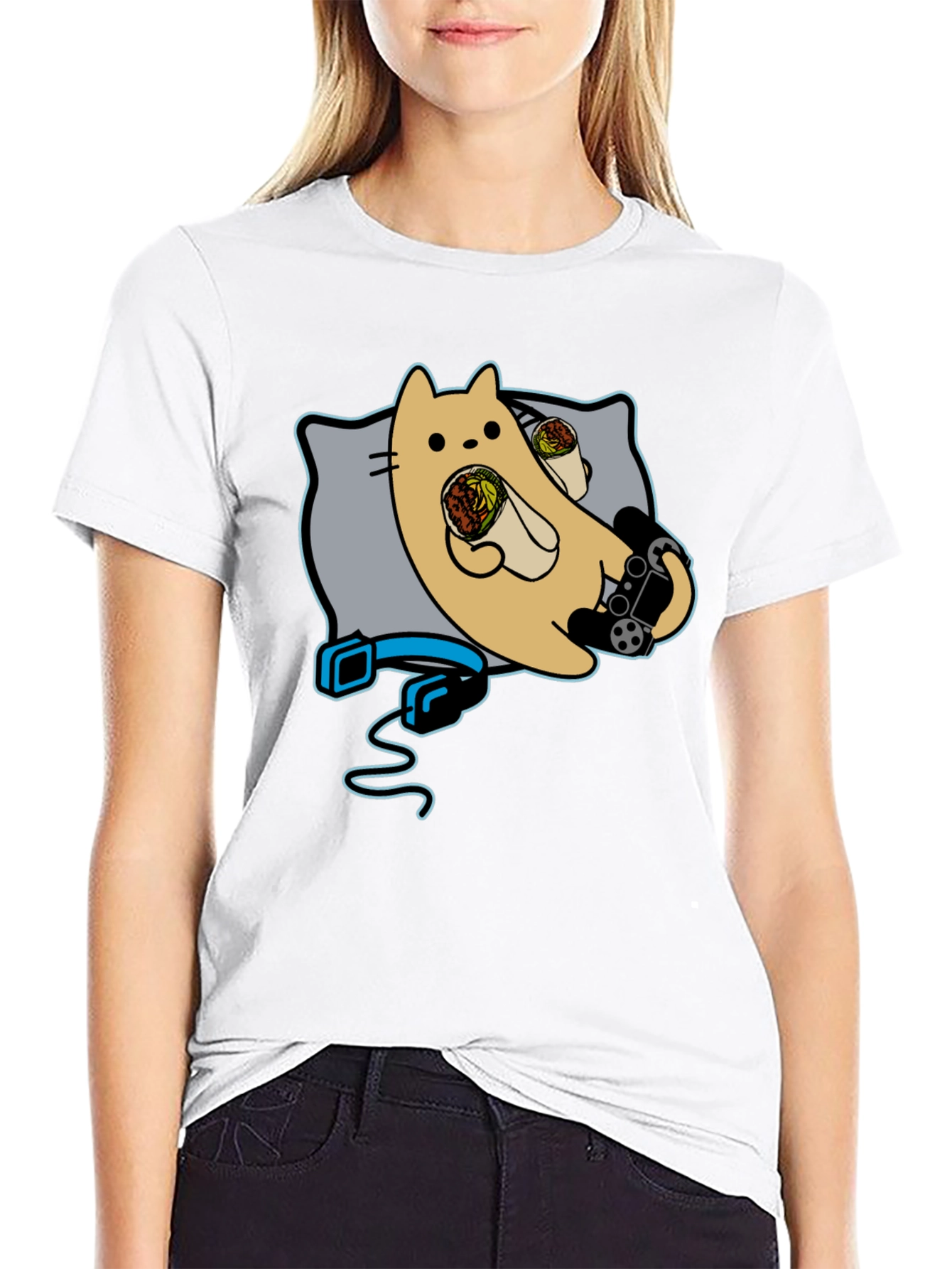 Gaming Cat Burrito T-Shirt