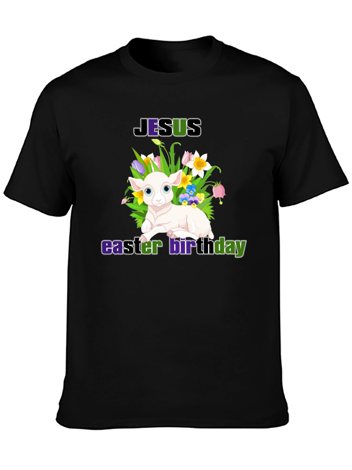 Jesus Easter Birthday Lamb Graphic T-Shirt