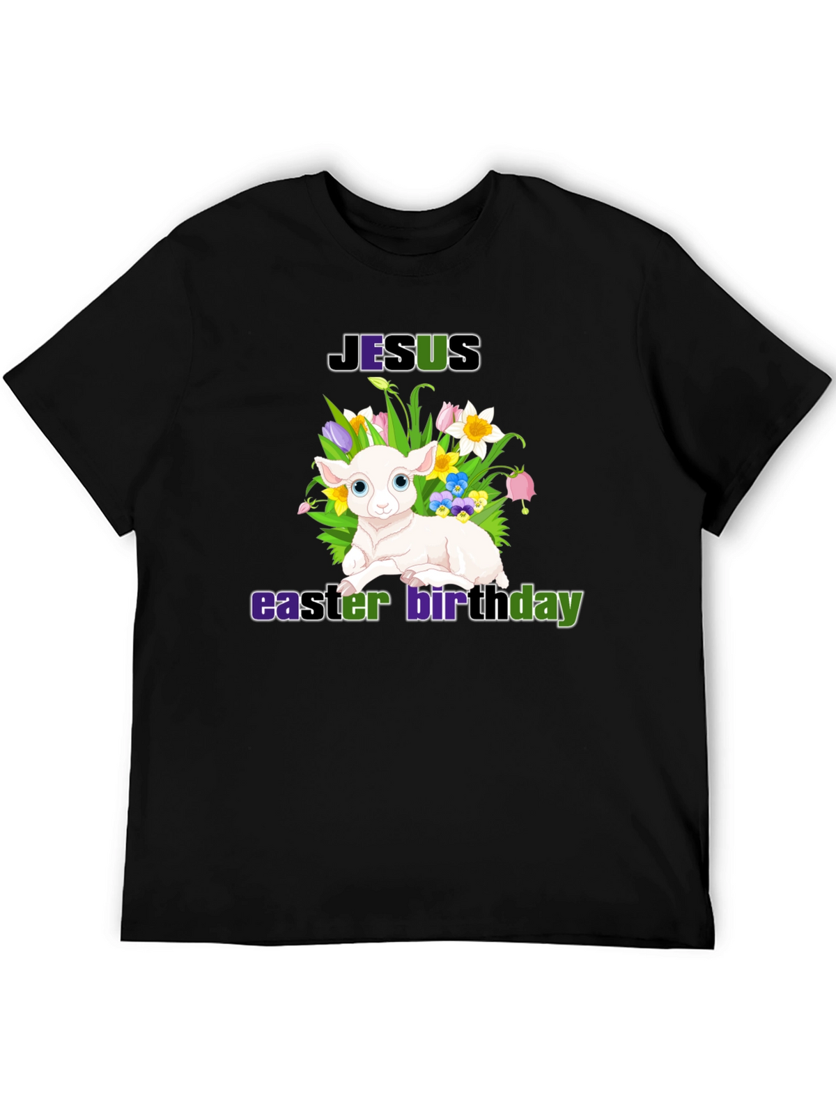 Jesus Easter Birthday Lamb Graphic T-Shirt