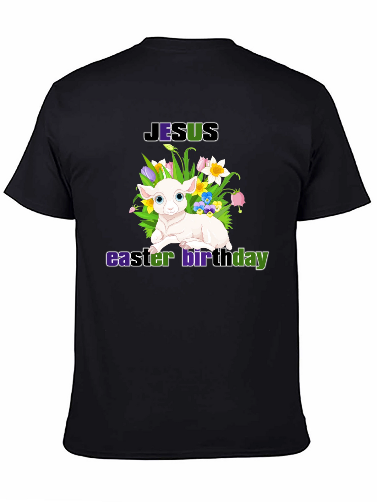 Jesus Easter Birthday Lamb Graphic T-Shirt