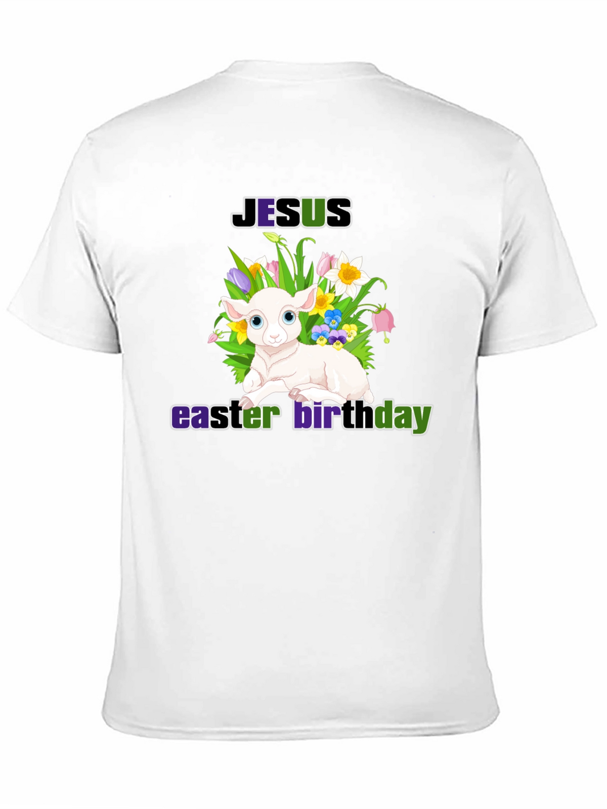 Jesus Easter Birthday Lamb Graphic T-Shirt