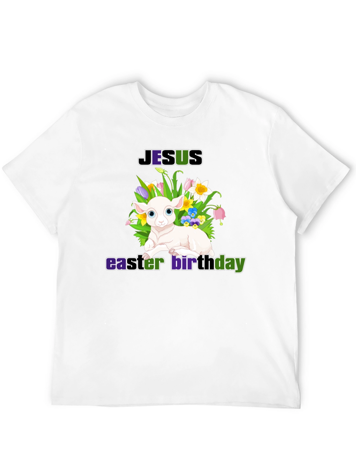 Jesus Easter Birthday Lamb Graphic T-Shirt