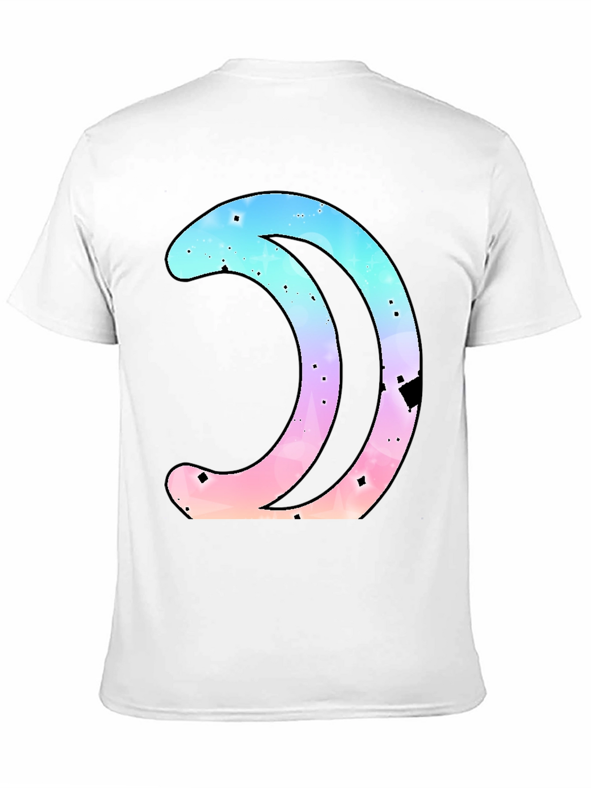 Galaxy Crescent Moon Graphic Black T-Shirt