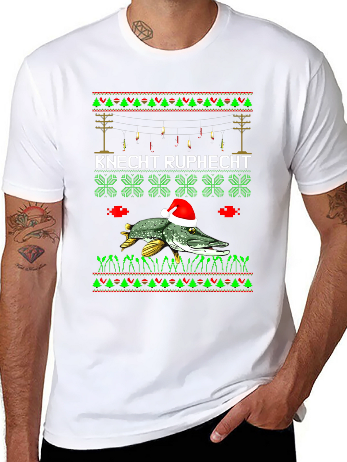 Knecht Ruprecht Fishing Christmas T-Shirt