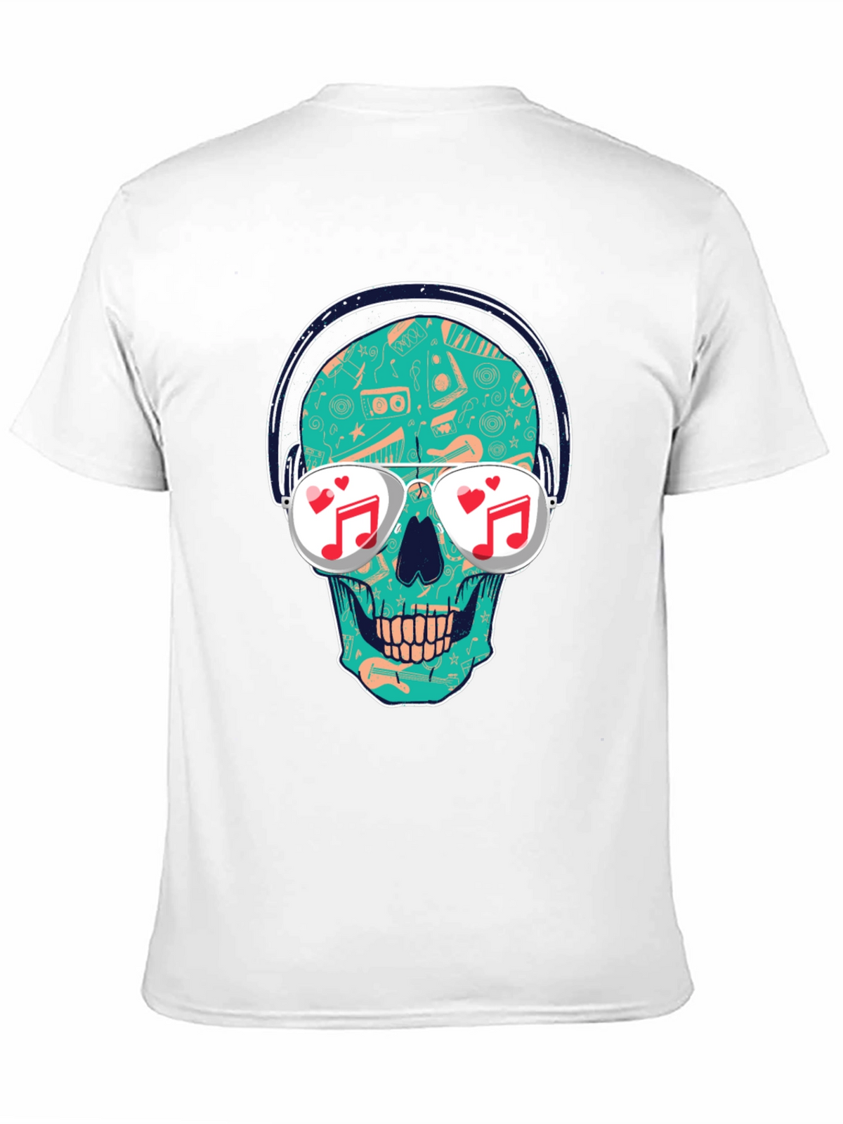 Skull with Headphones Graphic T-Shirt