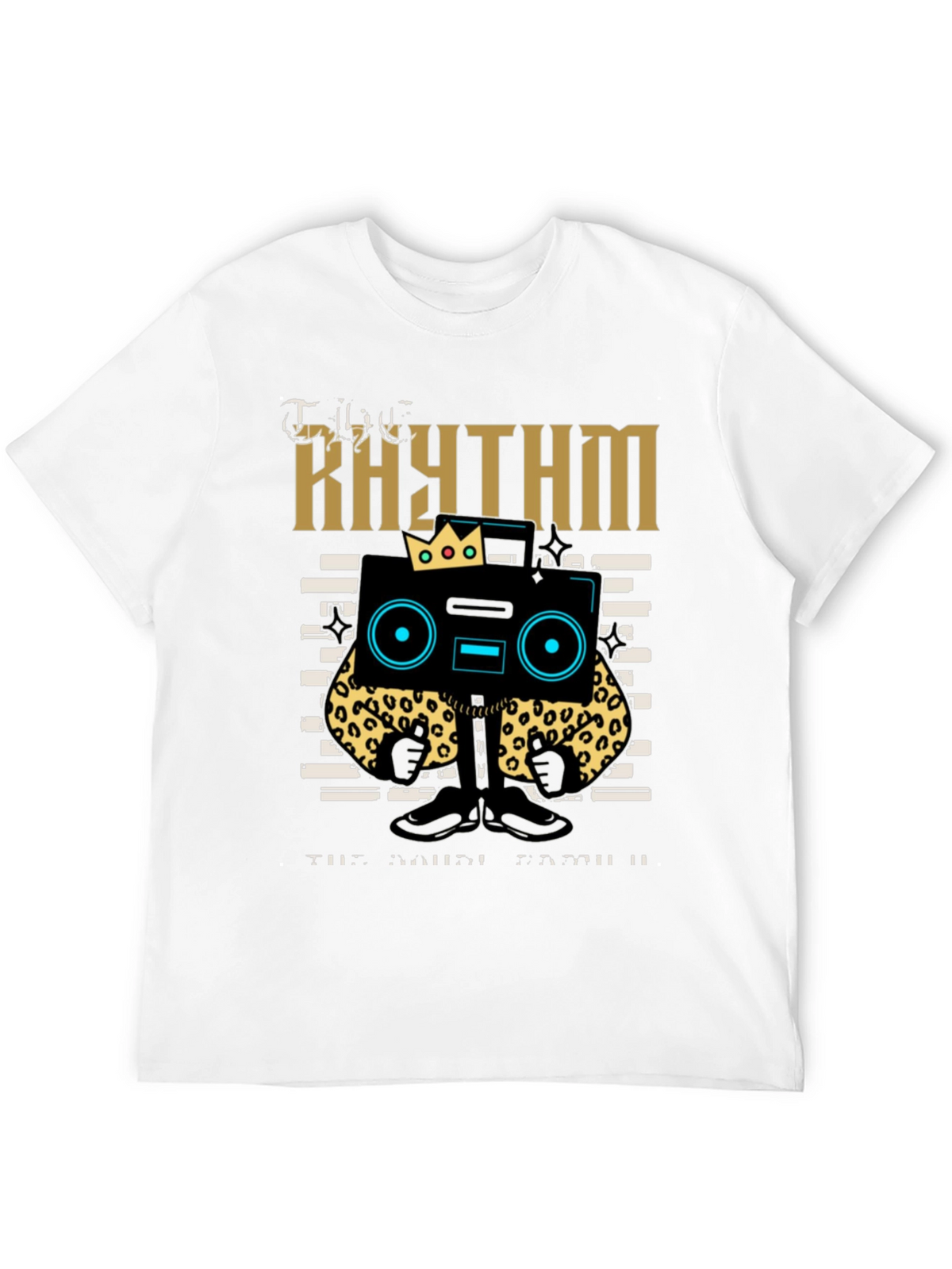 Rhythm Graphic Tee - Cool Cartoon Boombox Design
