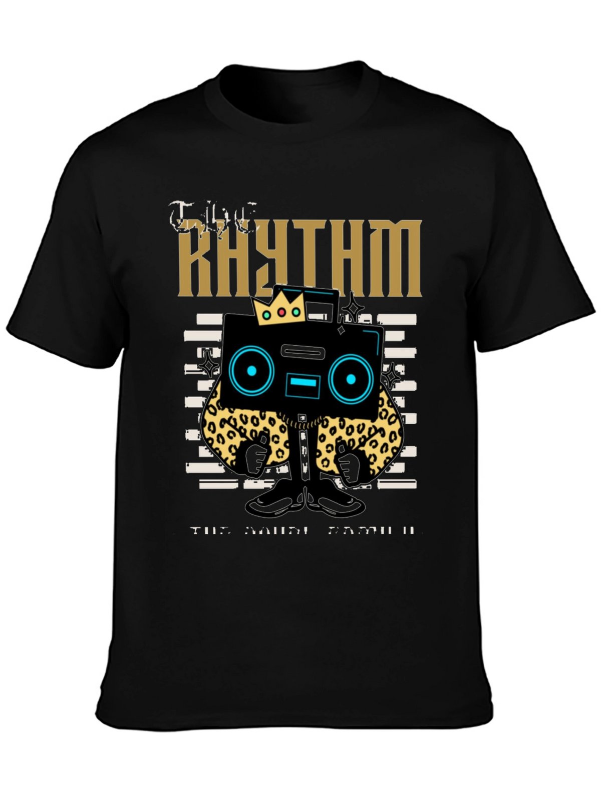 Rhythm Graphic Tee - Cool Cartoon Boombox Design