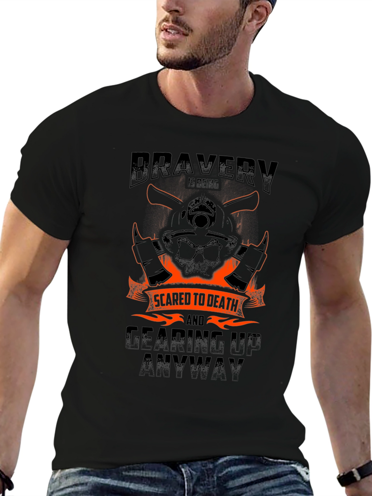 Bravery Firefighter Graphic Tee - Scared to Death