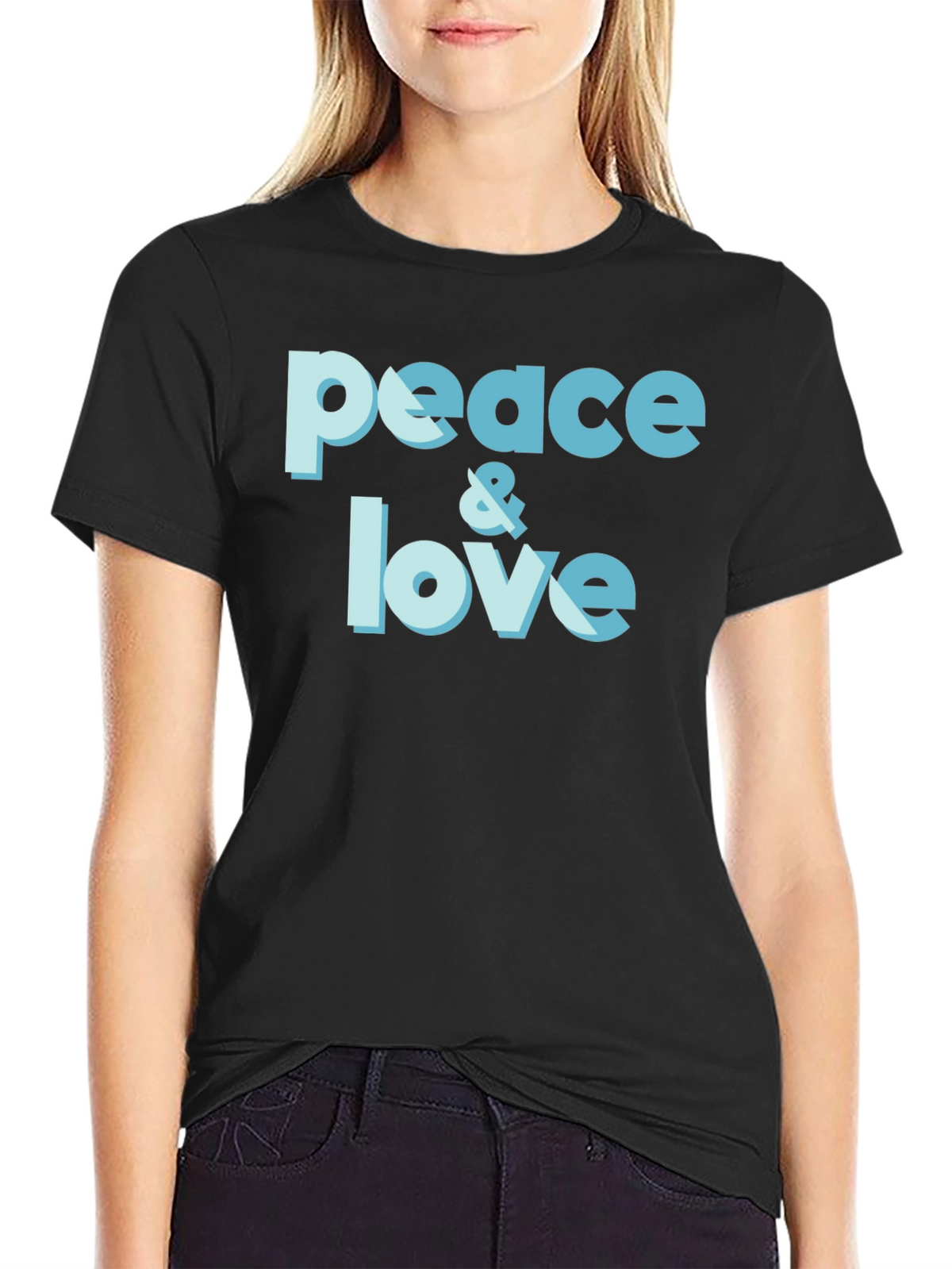 Peace & Love Graphic T-Shirt - Trendy Casual Tee