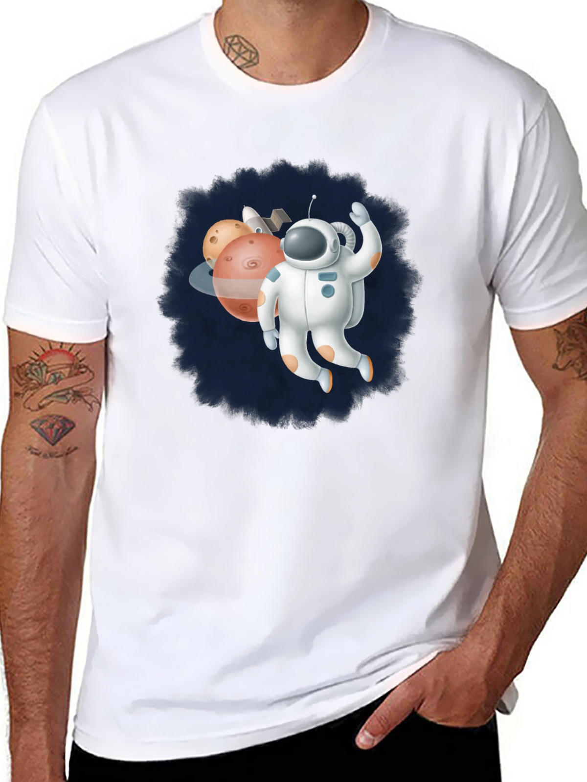 Astronaut in Space Graphic T-Shirt