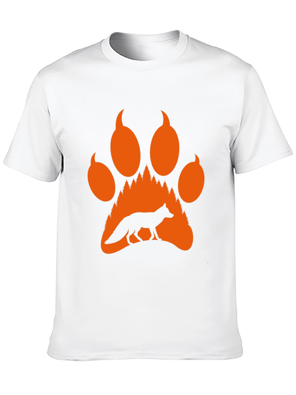 Fox Paw Print T-Shirt - Nature Lover Tee