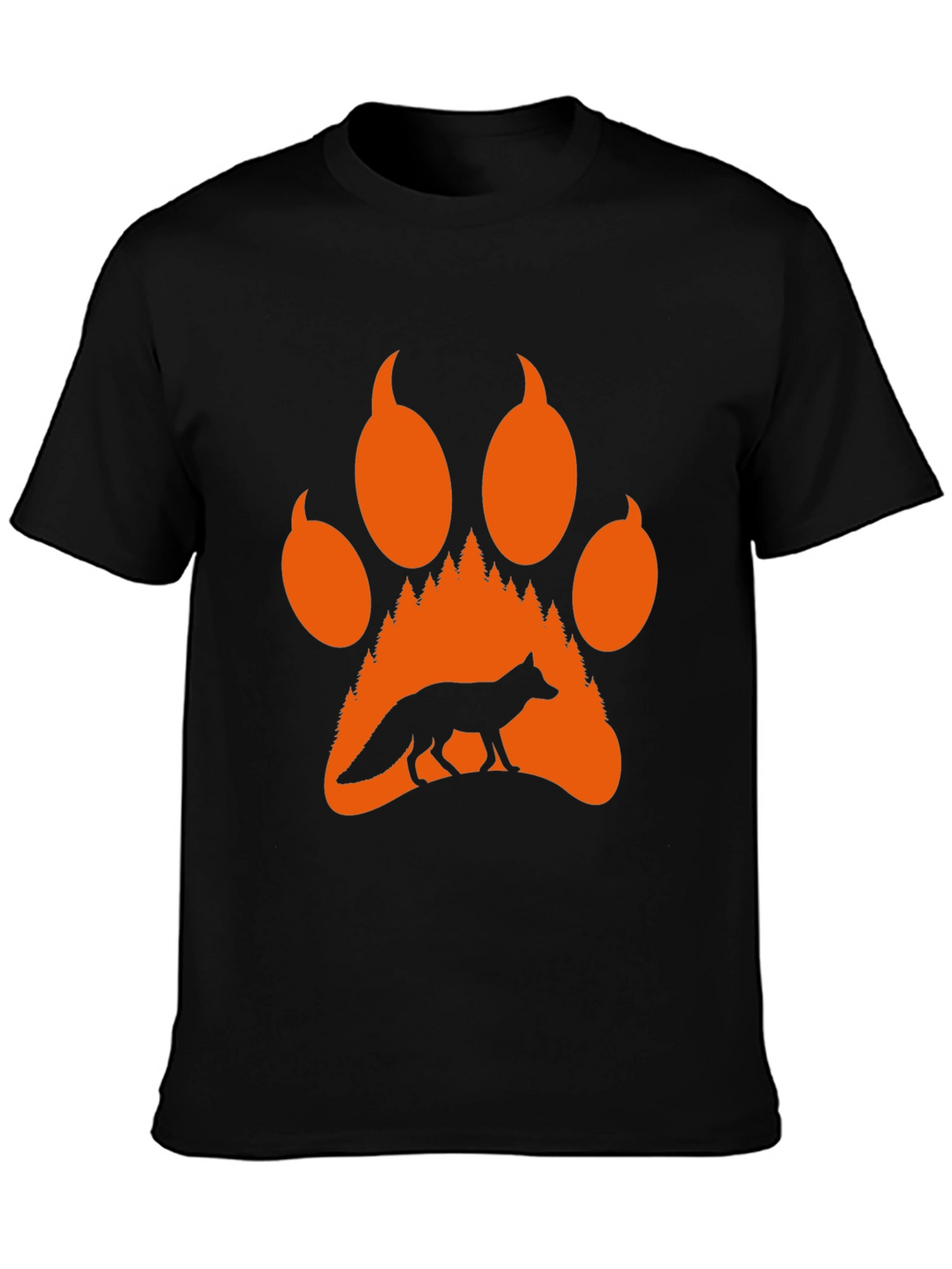 Fox Paw Print T-Shirt - Nature Lover Tee