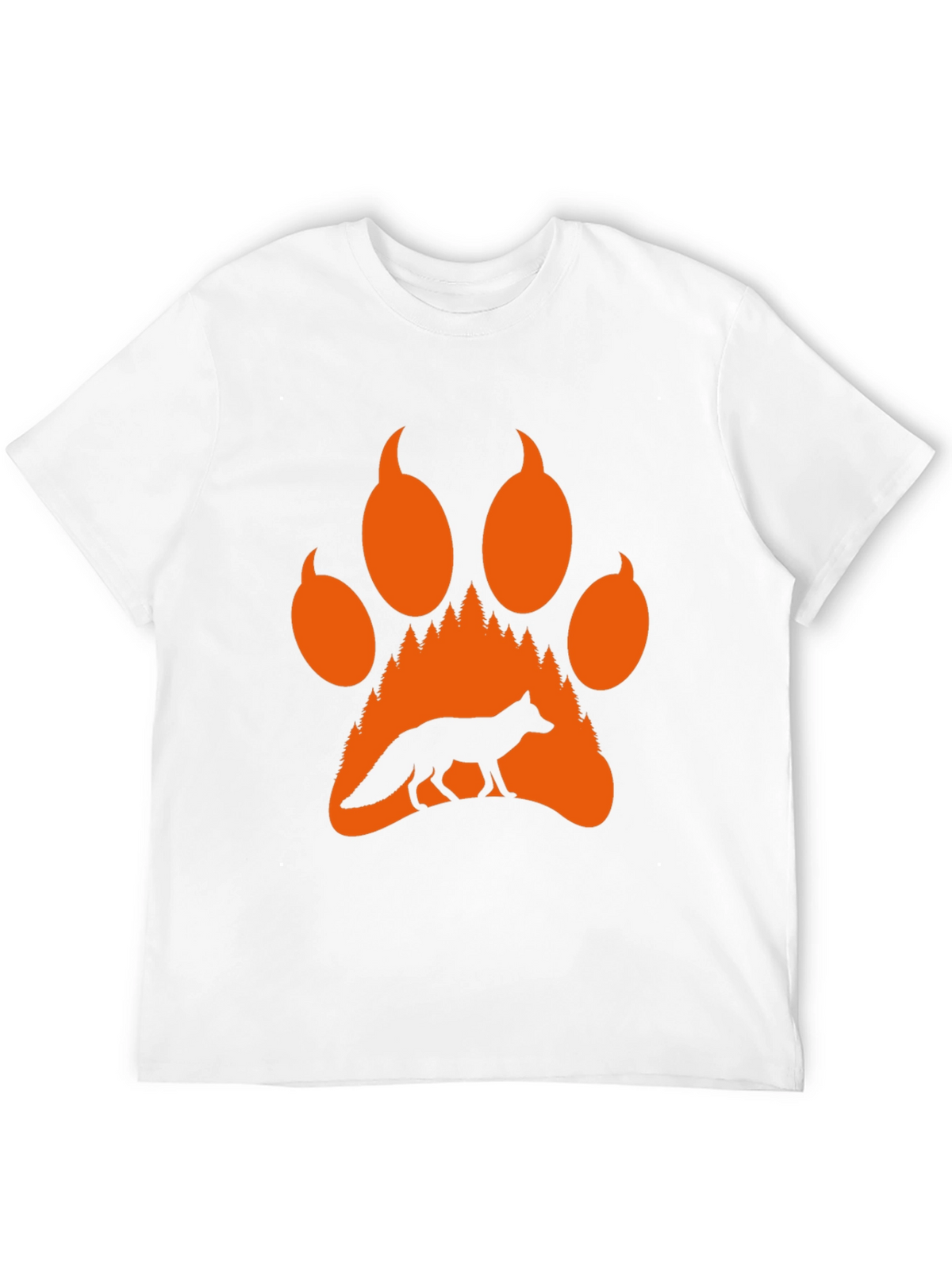 Fox Paw Print T-Shirt - Nature Lover Tee