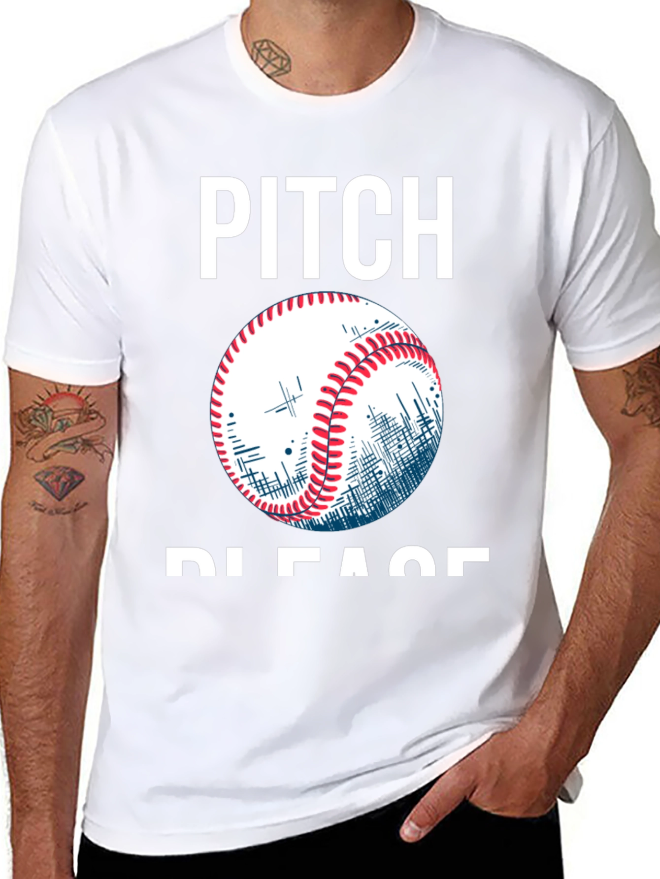 Pitch Please Baseball Graphic T-Shirt