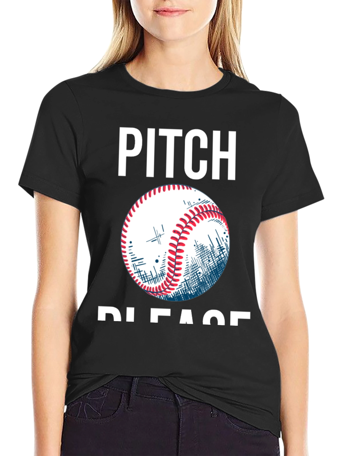 Pitch Please Baseball Graphic T-Shirt