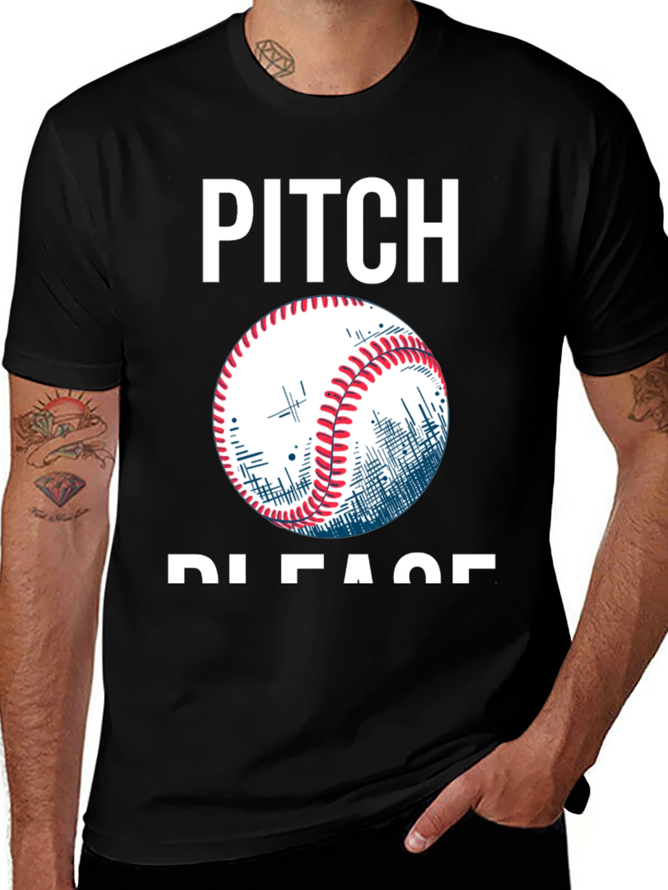 Pitch Please Baseball Graphic T-Shirt