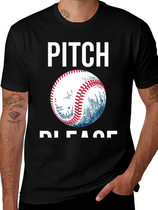 Pitch Please Baseball Graphic T-Shirt