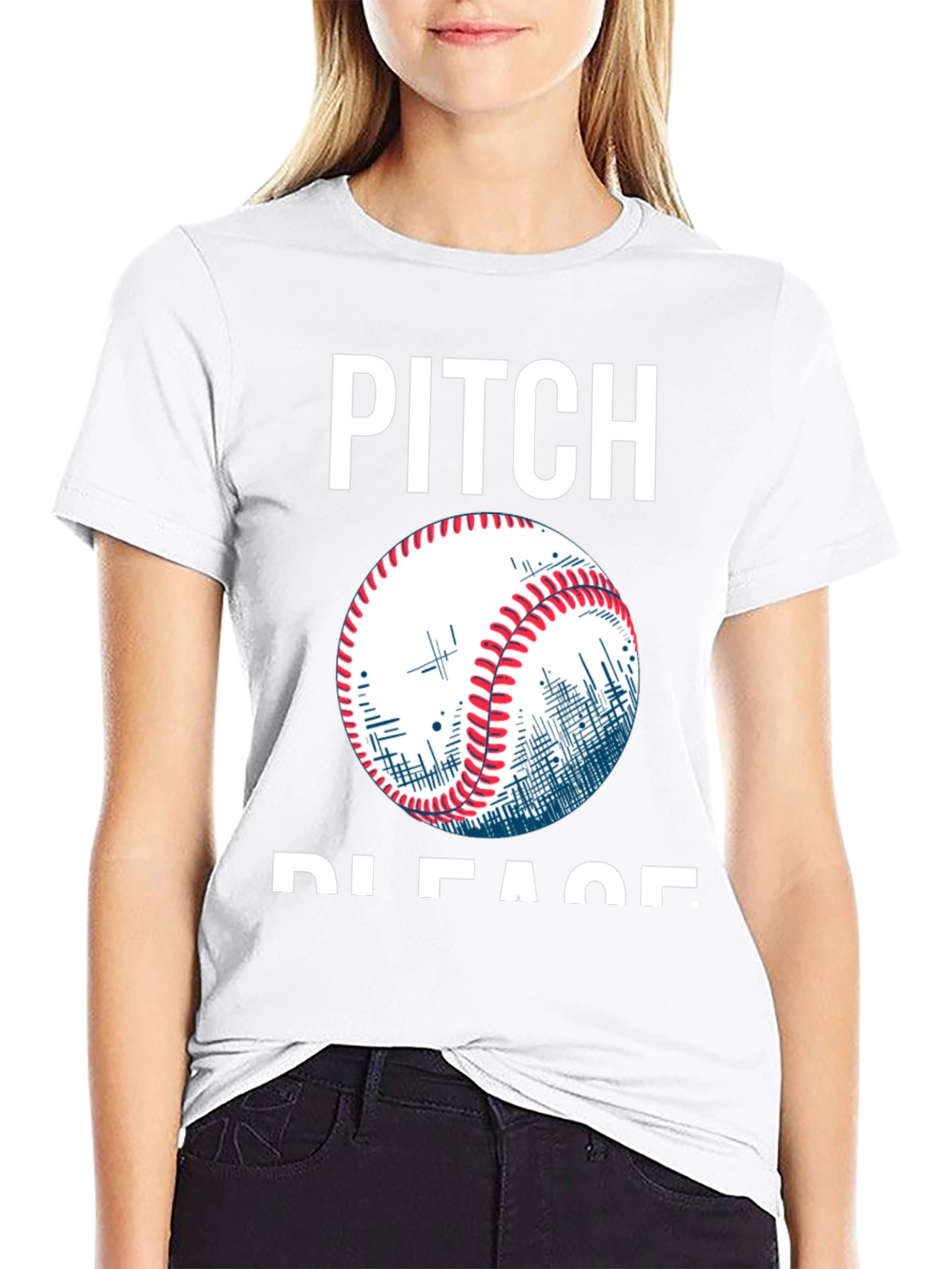 Pitch Please Baseball Graphic T-Shirt