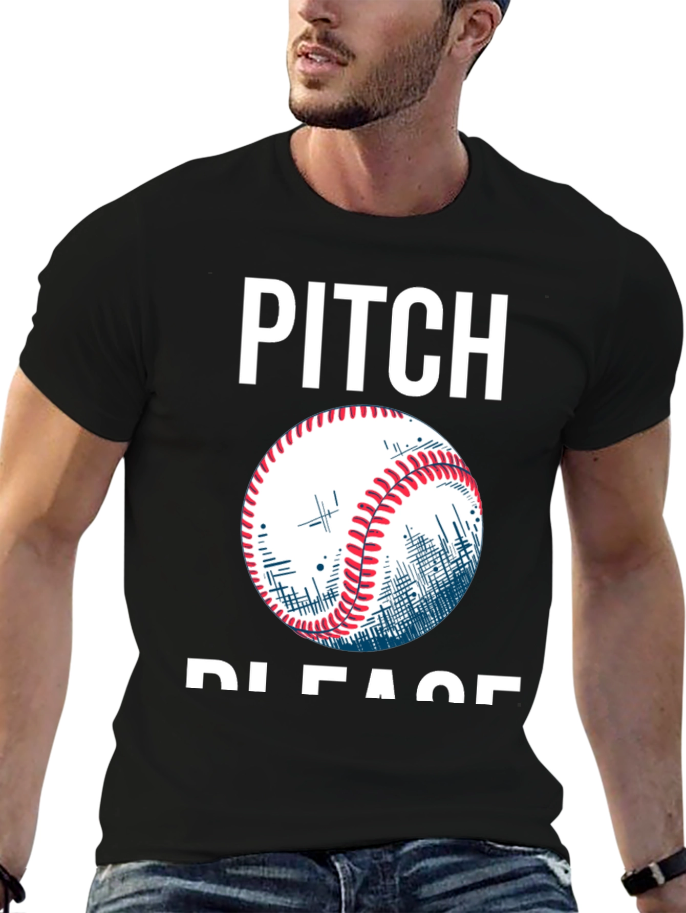 Pitch Please Baseball Graphic T-Shirt
