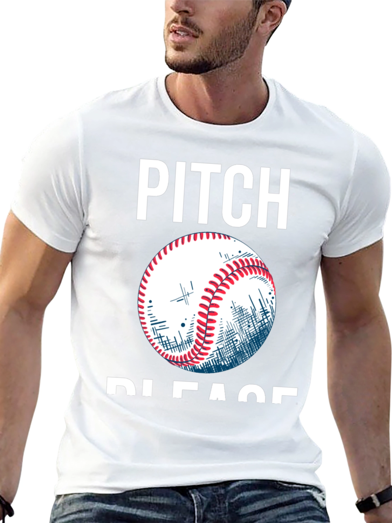 Pitch Please Baseball Graphic T-Shirt