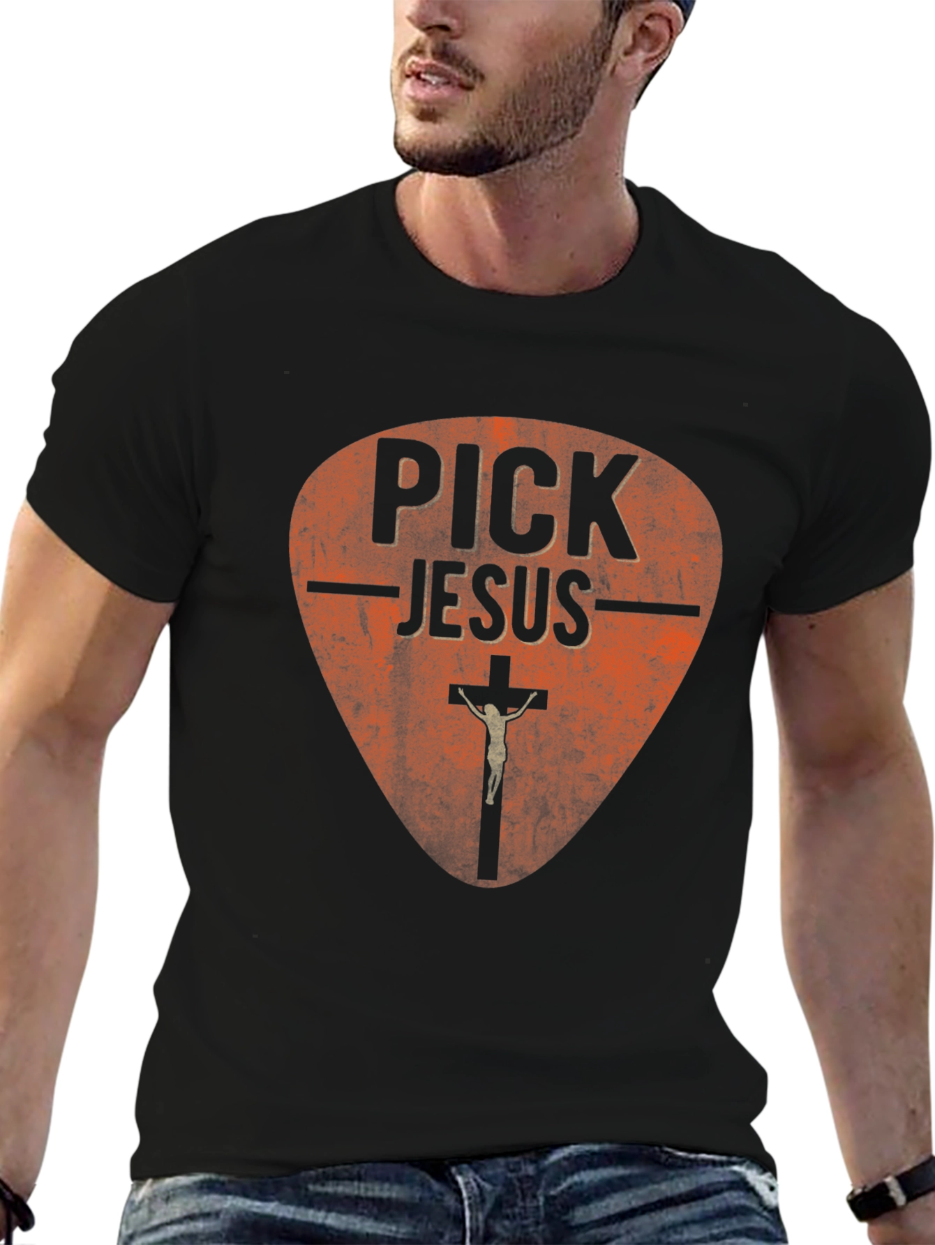 Pick Jesus Black Graphic Tee - Religious T-Shirt