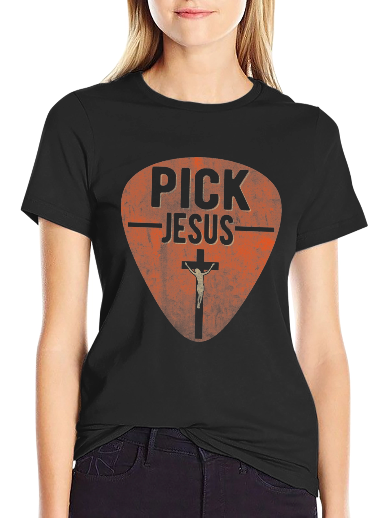 Pick Jesus Black Graphic Tee - Religious T-Shirt