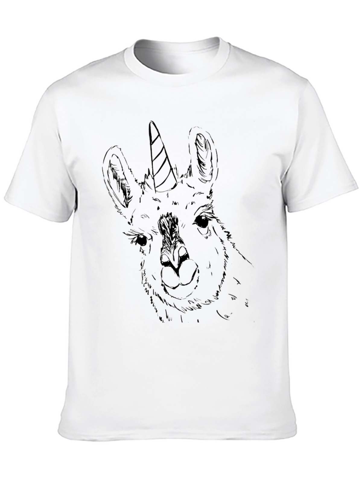 Llama Unicorn Graphic Tee - Black