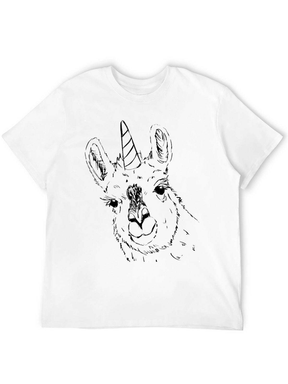 Llama Unicorn Graphic Tee - Black