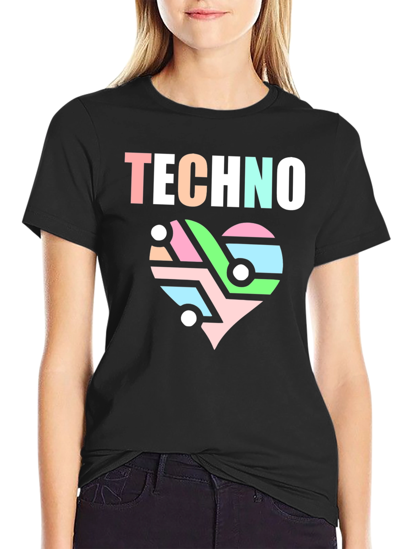 Techno Heart Circuit T-Shirt - Stylish Music Lover Tee