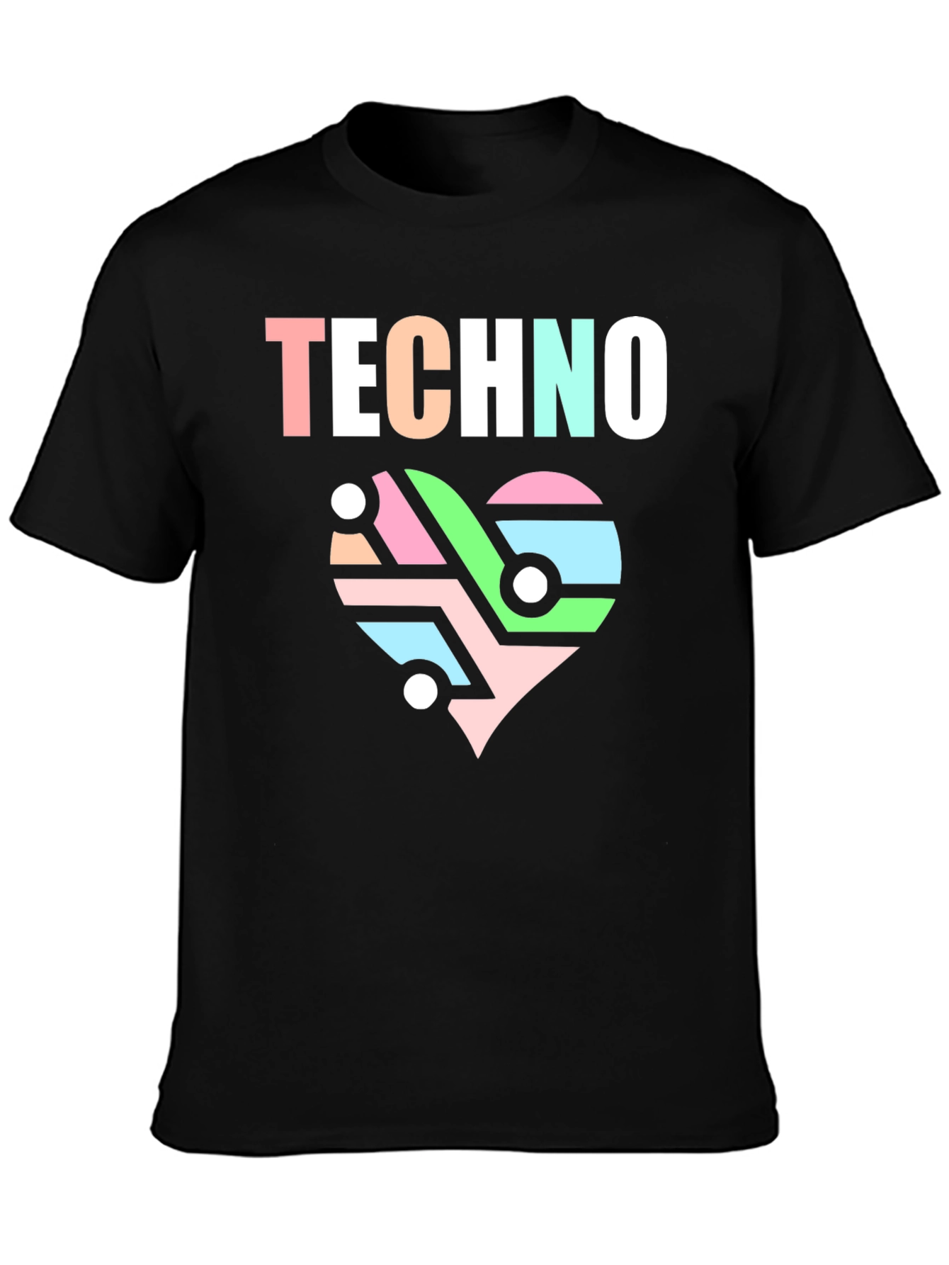 Techno Heart Circuit T-Shirt - Stylish Music Lover Tee
