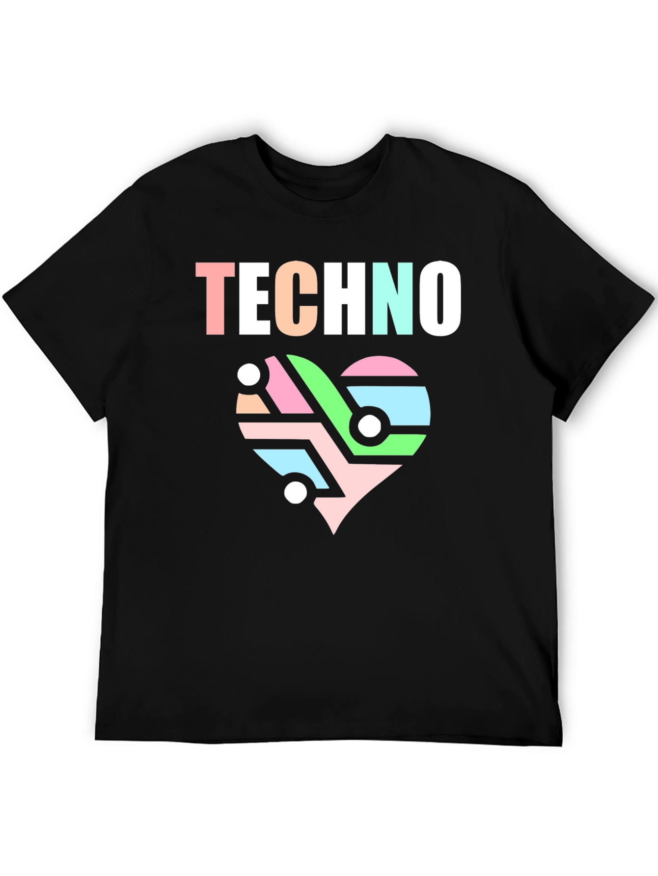 Techno Heart Circuit T-Shirt - Stylish Music Lover Tee