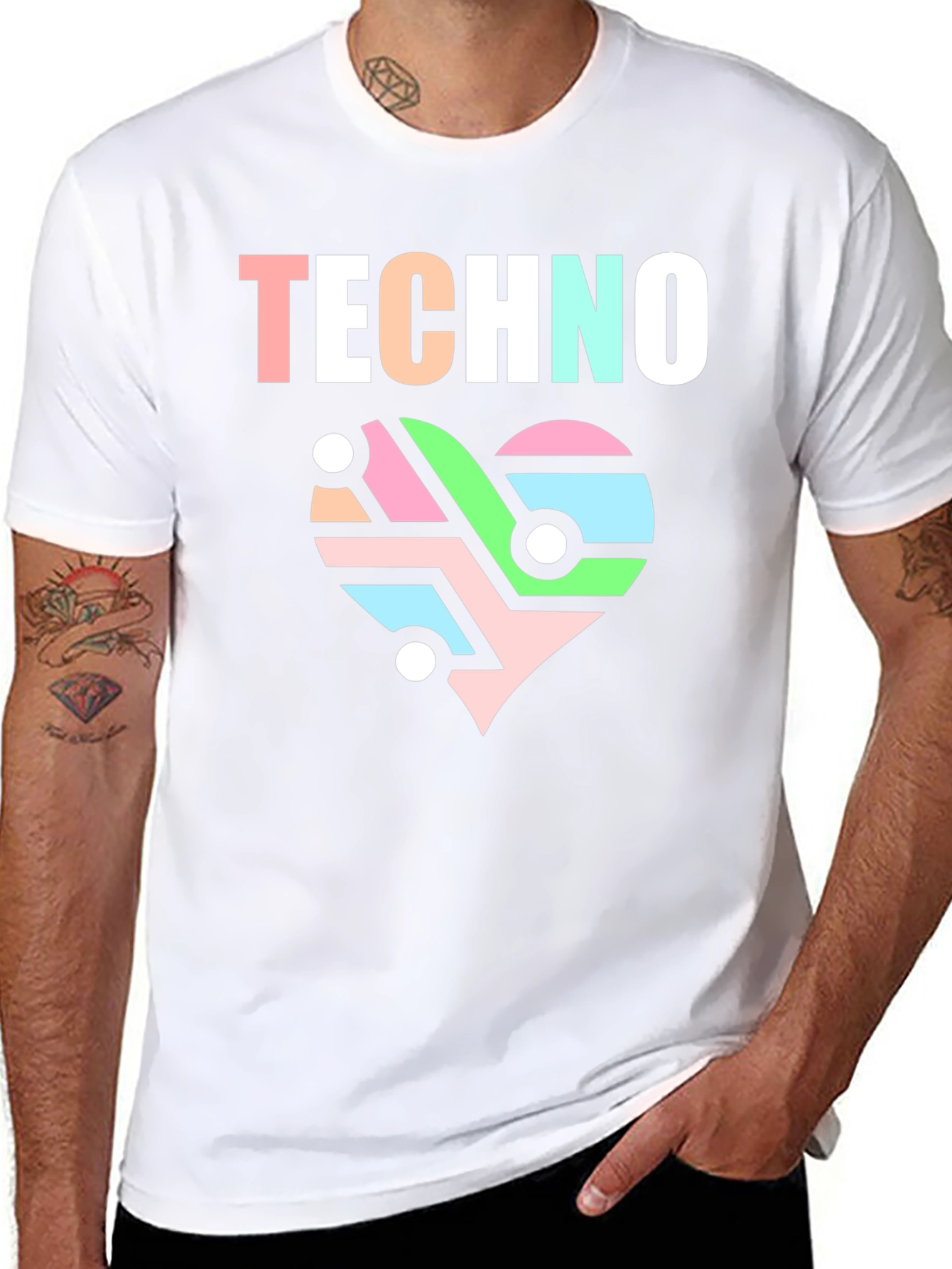 Techno Heart Circuit T-Shirt - Stylish Music Lover Tee