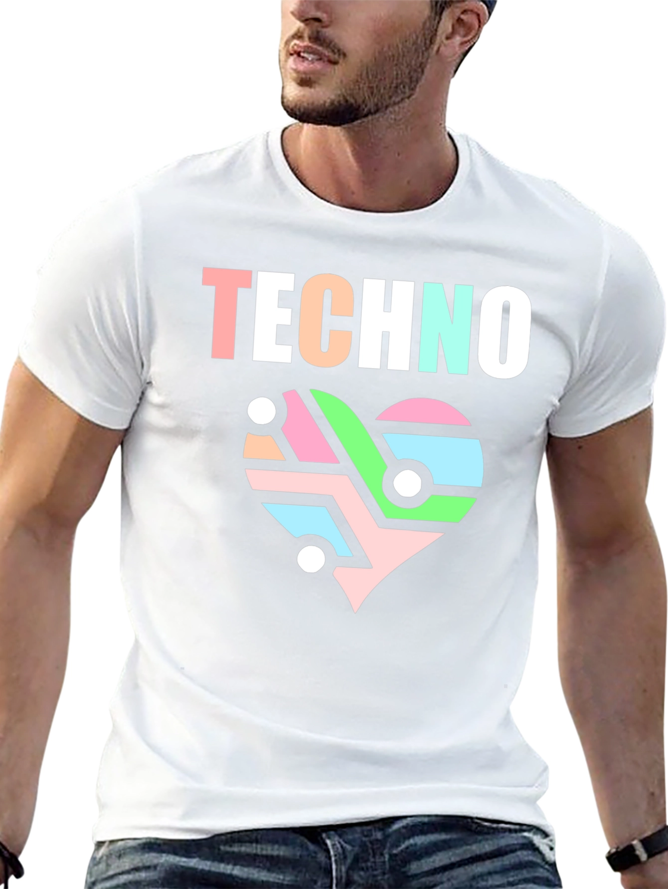 Techno Heart Circuit T-Shirt - Stylish Music Lover Tee