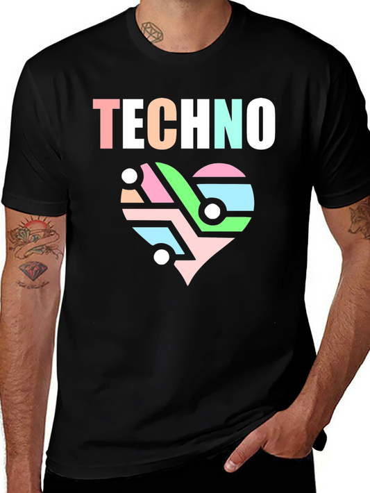 Techno Heart Circuit T-Shirt - Stylish Music Lover Tee