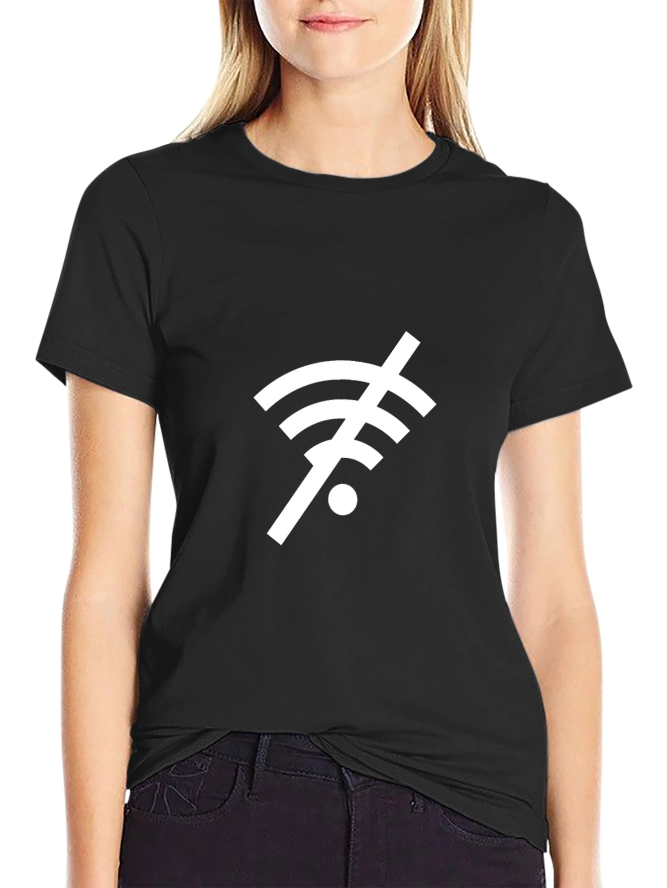 No WiFi Black T-Shirt - Disconnect & Relax