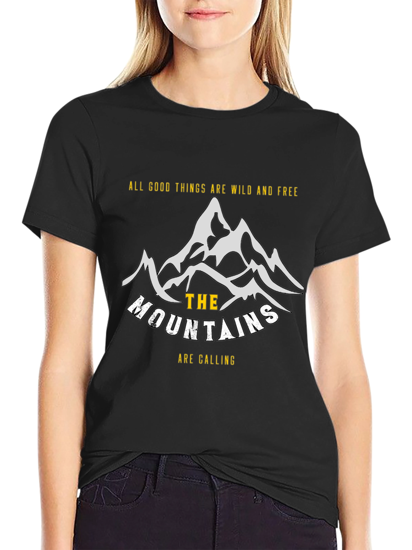 Wild & Free Mountain Graphic Tee - Adventure Awaits!