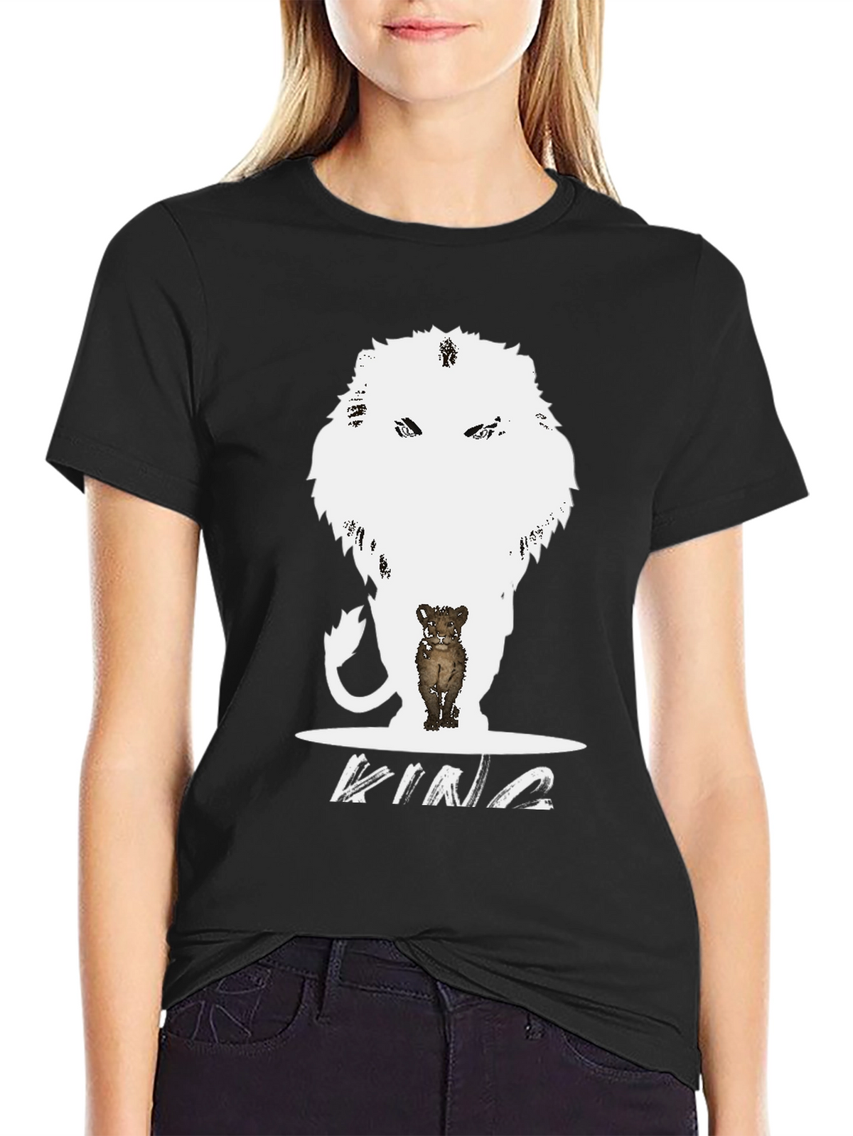 King Lion Cub Graphic Tee - Black T-Shirt