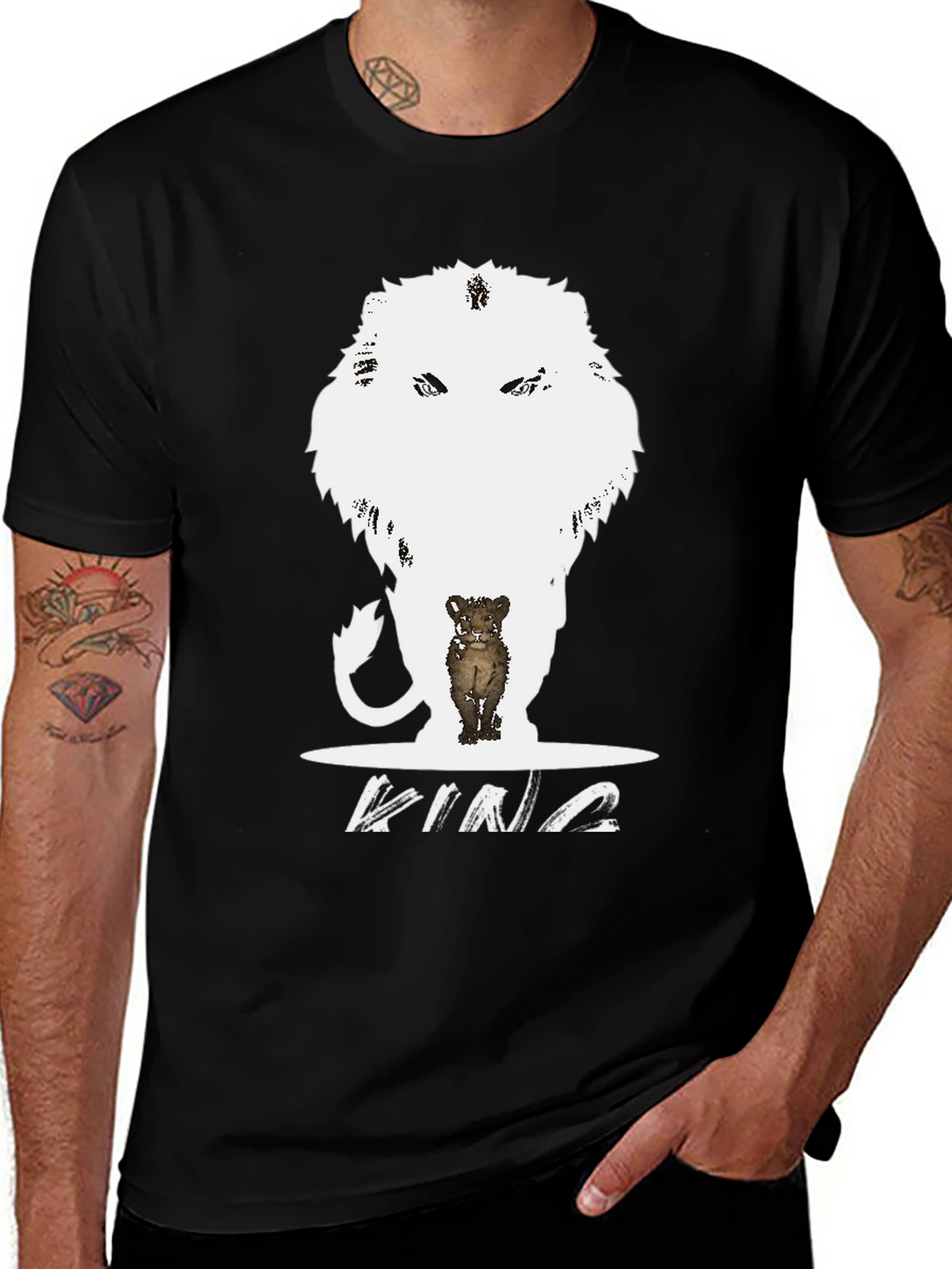 King Lion Cub Graphic Tee - Black T-Shirt